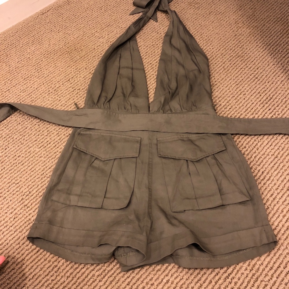 Army green romper